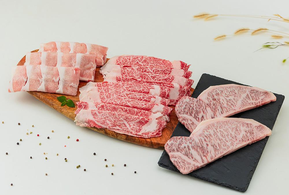 極【KIWAMI】牛肉の王様！サーロインステーキとすき焼きで堪能 茨城ブランドセット!!